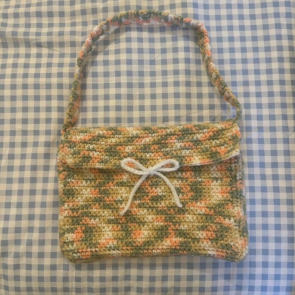 Handmade crochet shoulder bag